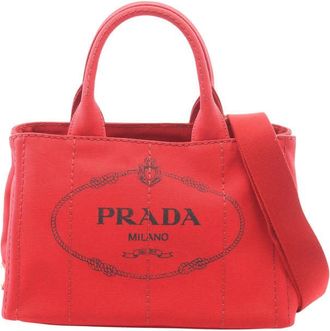Prada Pre-owned Prada Small Canvas Canapa Logo Tote Ladies FUFI6II77B83KCMA