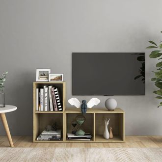 vidaXL Vidaxl - Muebles De Sal&oacute;n De Pared 2 Pzas Madera Ingenier&iacute;a Roble Sonoma