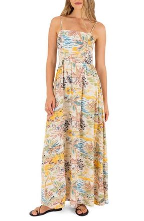 Hurley Safari Scenic Sleeveless Maxi Dress in Off White at Nordstrom, Size Medium