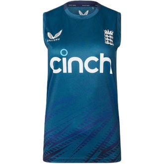 Castore Op maat gemaakt mouwloos crickethemd voor dames uit Engeland (Peacoat)
