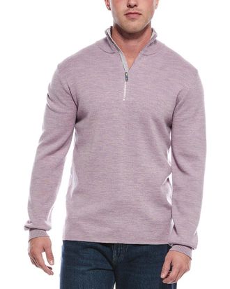 Magaschoni Merino Wool-Blend 1/4-Zip Mock Neck Sweater