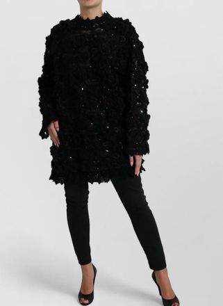 Dolce & Gabbana sequined embellished high neck long sleeve sweater