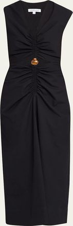 Veronica Beard Marisabel Cutout Crepe Midi Dress