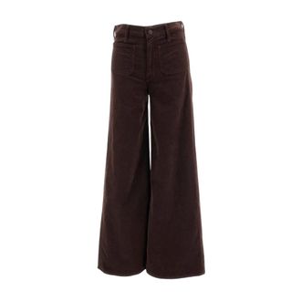Mother Pantaloni a gamba larga a vita alta con tasche applicate - - Trousers - Donna - Marrone - W30