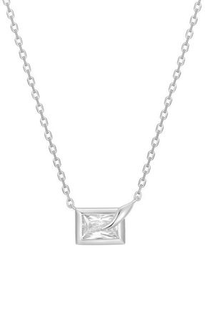 Ania Haie Bezel Cubic Zirconia Pendant Necklace in Silver at Nordstrom