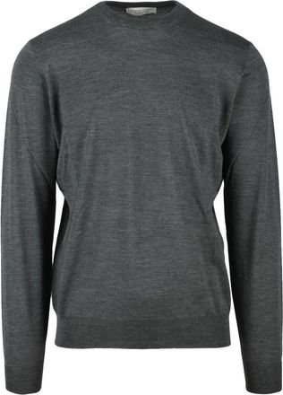 FILIPPO DE LAURENTIIS Merino Wol Ronde Hals Trui - Heren - Ronde hals truien - Grijs - 3XL - Wol - Truien & Vesten