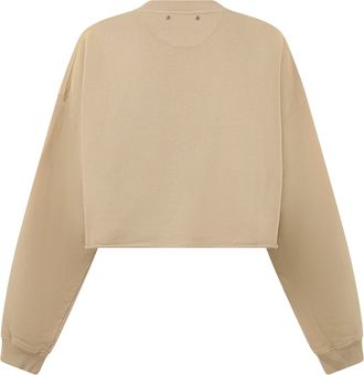 Golden Goose Womens Cropped Cotton Sweatshirt Fields Of Rye Sweatshirts Sweater