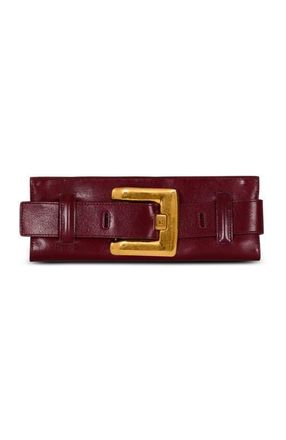 Balmain Anthem Calfskin Clutch In Calfskin in Brown at Nordstrom