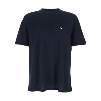 Emporio Armani T-Shirts, male, Blue, Size: XL REG FII Acquila A Petto Liocel