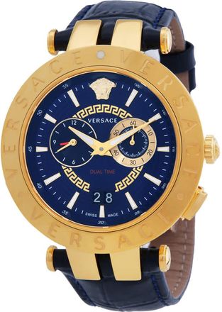 Versace V-Race Quartz Blue Dial Mens Watch VEBV00219