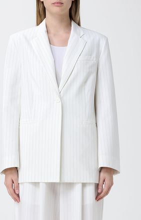 Meimeij Blazer a monopetto in misto viscosa gessata