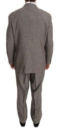 Fendi Mens Brown Wool Regular Single Breasted Suit