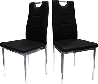 Best Master Furniture Best Master Beverly Faux Leather Upholstered Side Chair - Black (Set of 2)