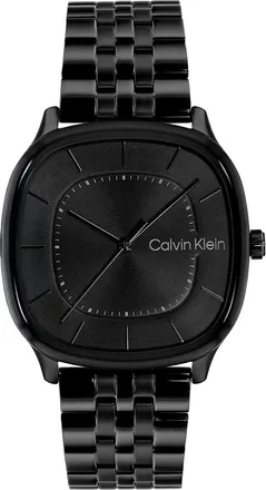 Calvin Klein Mens Rounded Case Sunray Dial Watch - Black - OS