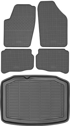OEM Juego De Alfombrillas De Goma Para Coche Y Maletero Para Volkswagen Polo Iv Hatchback (2002-2009)