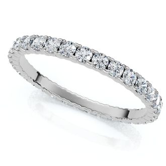Pompeii3 5/8 cttw Diamond Eternity Ring Womens Stackable Round 14k White Gold Band Size Selectable