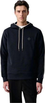 Hackett Branded Badge Hooded Sweat - Heren - Sweatshirts & Hoodies - Blauw - Maat: 2XL Katoen