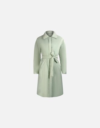 Parajumpers Womens Parajumpers Melicent Nile Green Padded Oversize Long Jacket - Size: 10/8