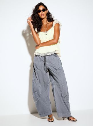 Free People Womens Onset cargo parachute pant