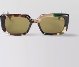 Gucci bold rectangular sunglasses marble effect