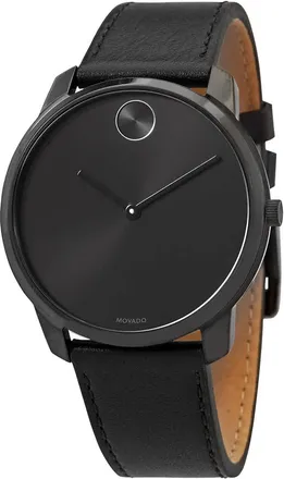 Movado Quartz Black Dial Black Ion-plated Mens Watch 3600587