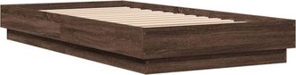 vidaXL Estructura de cama con luces led roble marrón 90x190 cm Vidaxl