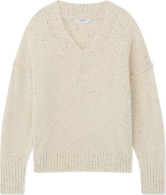 L.k. Bennett Cara Lambswool Blend V-Neck Sweater in Cream White at Nordstrom, Size Xx-Small