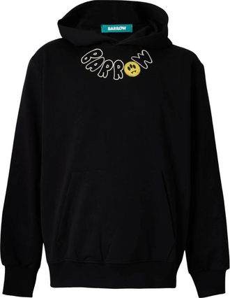 Barrow Barrow - Teddy-bear Print Hoodie - Heren - Sweatshirts & Hoodies - Zwart - Maat: S Katoen