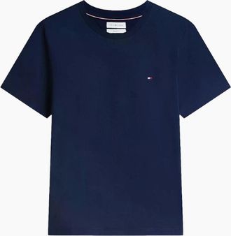 Tommy Hilfiger Mens Tommy Hilfiger Flag Embroidery Crew Neck T-Shirt DCC Carbon Navy - Size: 38