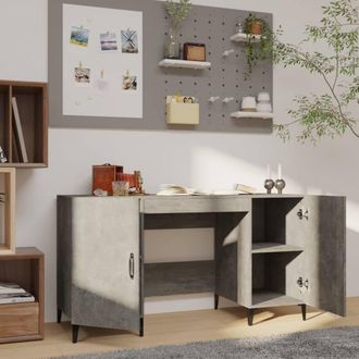 Berkfield Home Spacious Desk Concrete Grey 140x50x75 cm Engineered Wood | Size: 140 x 50 x 75 cm