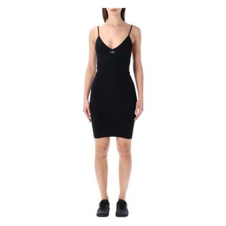 Maison Margiela Knitted Dresses, female, Black, Size: L/XL Seamless Slip Dress