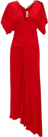 Victoria Beckham Midi-jurk met rouleaux-detail - Rood