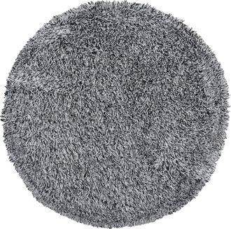 Beliani Beliani - Alfombra Peluda Negro Y Blanco De Pelo Largo Redonda 140 Cm Con Mechones De Algod&oacute;n Cide