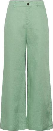 Part Two Wijde Linnen Broek - Dames - Wijde Broeken - Groen - M - Linnen - Broeken