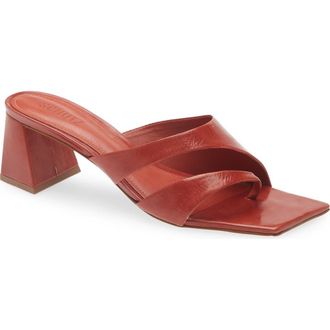 Schutz Madeline Block Heel Sandal in Caiena Red at Nordstrom, Size 10
