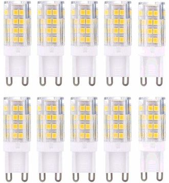 OEM Bombillas Led G9, Blanco C&aacute;lido 3000k, 5w, Brillo Equivalente A Una Bombilla Hal&oacute;gena De 40w, 420 L&uacute;menes, No Regulables, Paquete De 10 Unidades