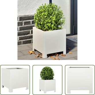 vidaXL Fioriera in acciaio - Fioriera da Giardino Bianca 30x30x30 cm in Acciaio
