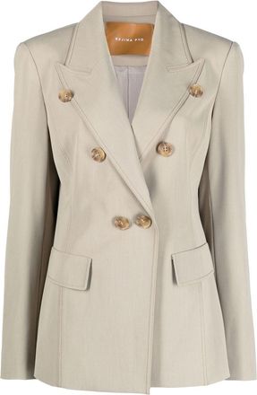 Rejina Pyo Arden double-breasted blazer - women - Elastane/Polyester/Polyester/Rayon - 14 - Neutrals