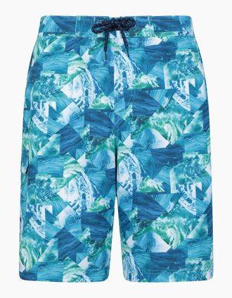 Mountain Warehouse Mens Mountain Warehouse Mens Ocean Patterned Boardshorts - Blue/Green - Size: 3XL