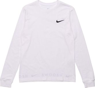 Nike Sportswear Back Logo Swoosh Crew-neck Long Sleeve White DA0336-100