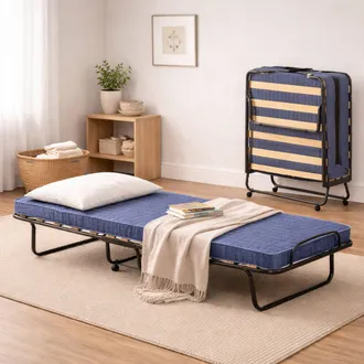 Talamo Italia Talamo Italia - Cama Plegable Rosalba, Cuna Con 15 Somier, Cama Individual Que Ahorra Espacio, 100% Made In Italy, 80x200h40 Cm, Colch&oacute;n Con Memoria I