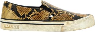 Bally Leory 6304175 Mens Snakeskin-Effect Leather Sneakers