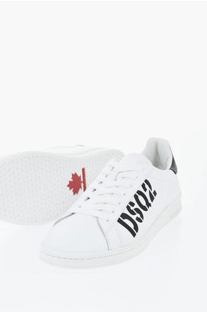 Dsquared2 Leather BOXER Low-Top Sneakers with Contrasting Monogram size 45