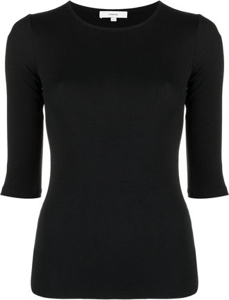 Vince fine-ribbed top - women - Modal/Spandex/Elastane - S - Black