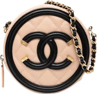 Chanel Pre-owned Cross Body Bags, female, Beige, Size: ONE SIZE Pre-owned Vintage Cross Body Bag