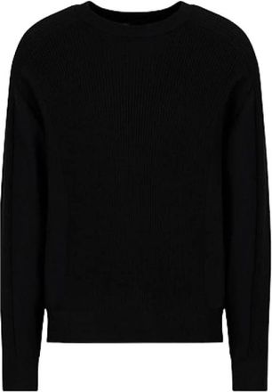 A|X Armani Exchange Wool Blend Sweater - Heren - Ronde hals truien - Zwart - S - Katoen - Truien & Vesten