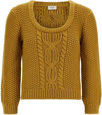 Saint Laurent Mustard Yellow Knitted Sweater