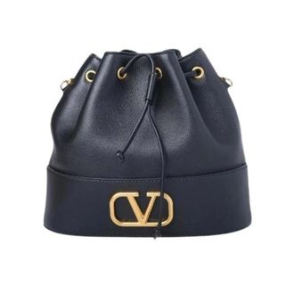 Valentino Pre-owned VLogo Signature Mini Bucket Bag - Dames - Pre-owned - Zwart - Maat: ONE Size Leer