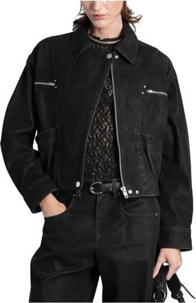 Isabel Marant Belma Jacket - Dames - Leren en Su&egrave;de Jassen - Zwart - S - Leer - Jassen