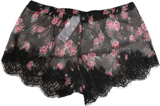 Dolce & Gabbana Black Pink Floral Lace Mesh Lingeri Womens Underwear